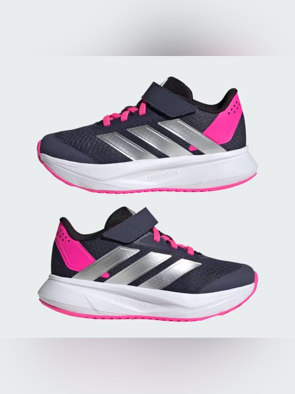 adidas DURAMO SL SHOES Kids Navy, Pink & Silver Athletic Sneakers